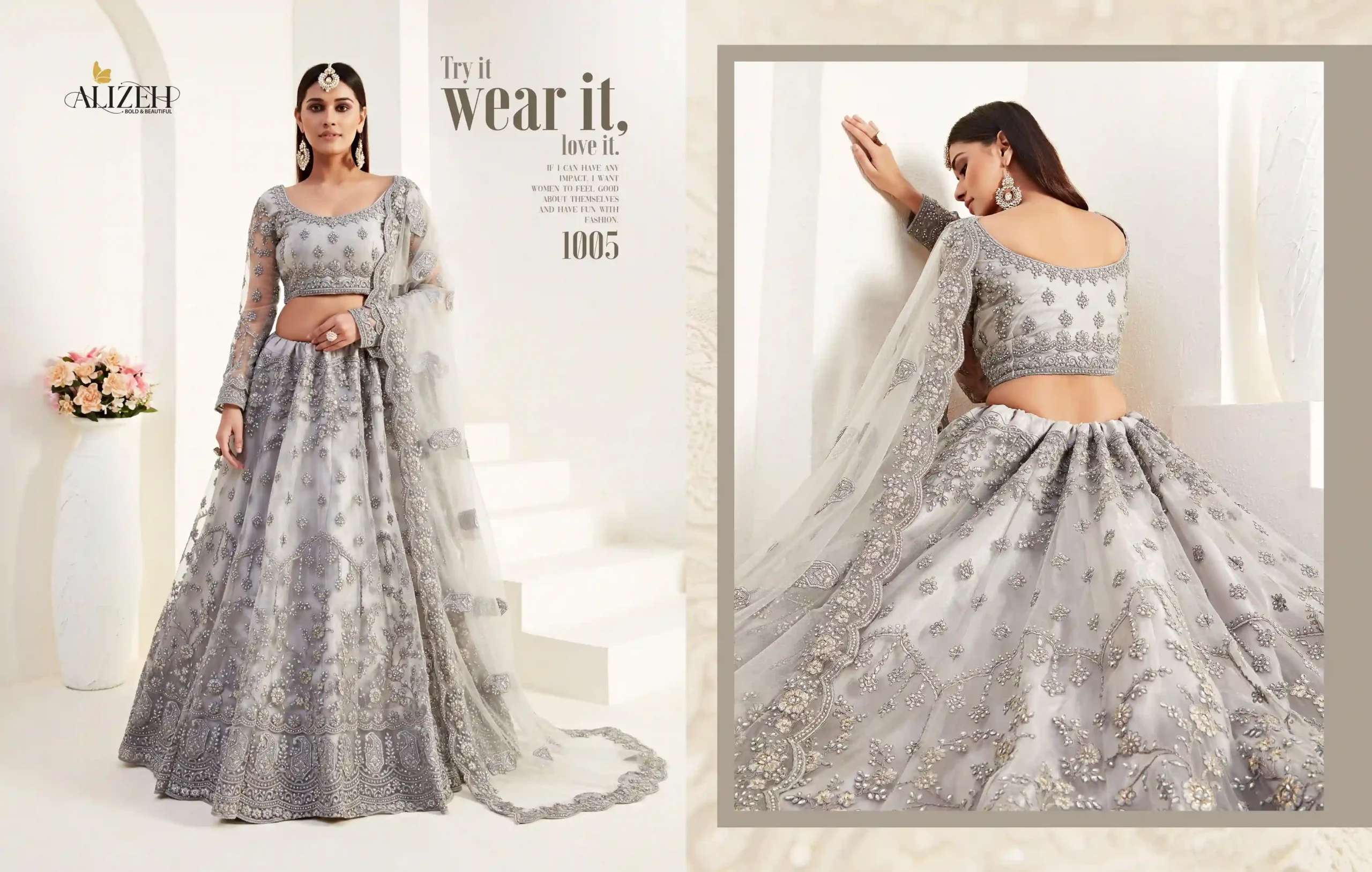Alizeh Bridal Heritage Vol 2 Net Wholesale Lehenga Catalog — Wholesale Lehenga, Alizeh wholesale from Surat - Gallery Image 3
